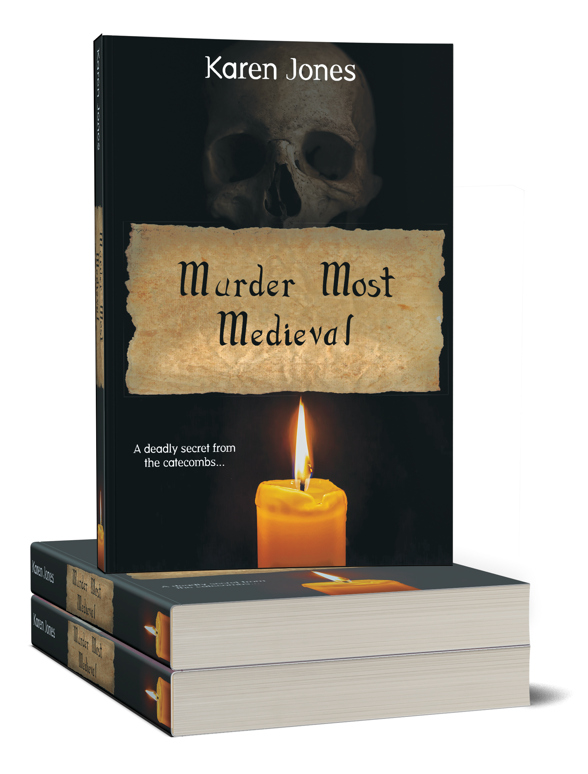 a book showcasing a cover with 'murder most medieval'